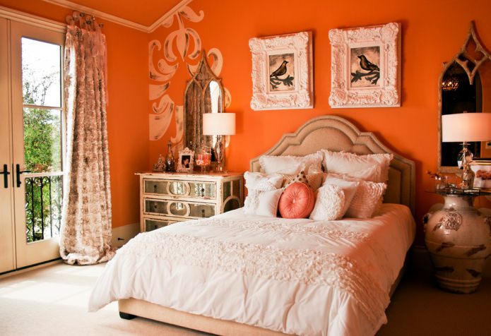 πορτοκαλί στο υπνοδωμάτιο