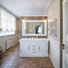 תאורה בחדר האמבטיה: טיפים לבחירה, מיקום, רעיונות לעיצוב -7