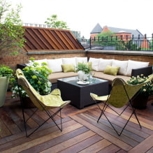 Het balkon decoreren met decoratieve steen: soorten textuur, ontwerp, afwerkingsopties, combinaties-5