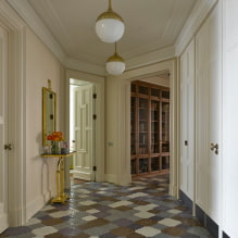 אריחים על הרצפה במסדרון ובמסדרון: עיצוב, סוגים, אפשרויות פריסה, צבעים, שילוב -1