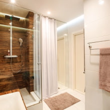 Medines plyteles vonios kambaryje: dizainas, tipai, deriniai, spalvos, apmušalai ir išdėstymo variantai-2