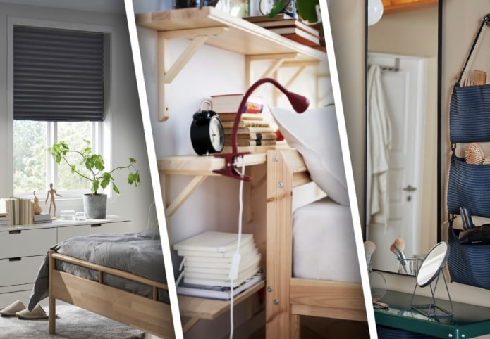 IKEA idėjų pasirinkimas mažam miegamajam