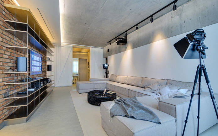 Soffitto in stile loft: tipi, colore, opzioni di arredamento, illuminazione, esempi all'interno