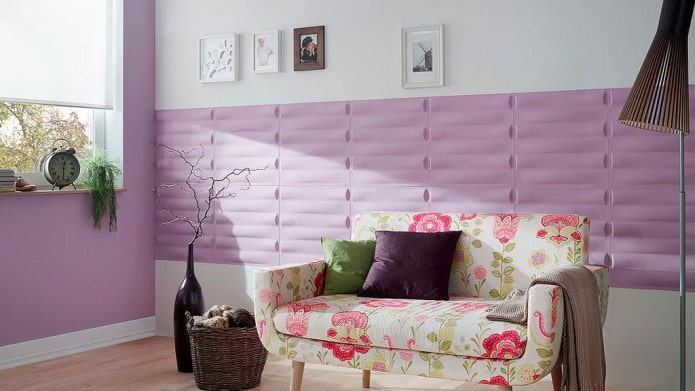 Lila színű nappali