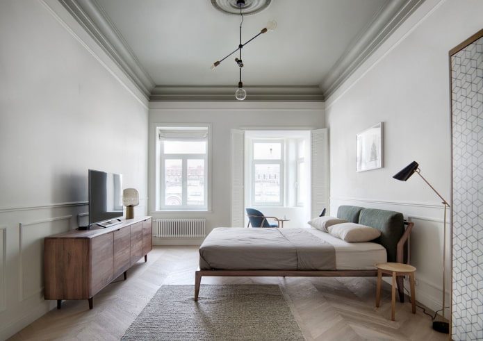 hálószoba a minimalizmus stílusában