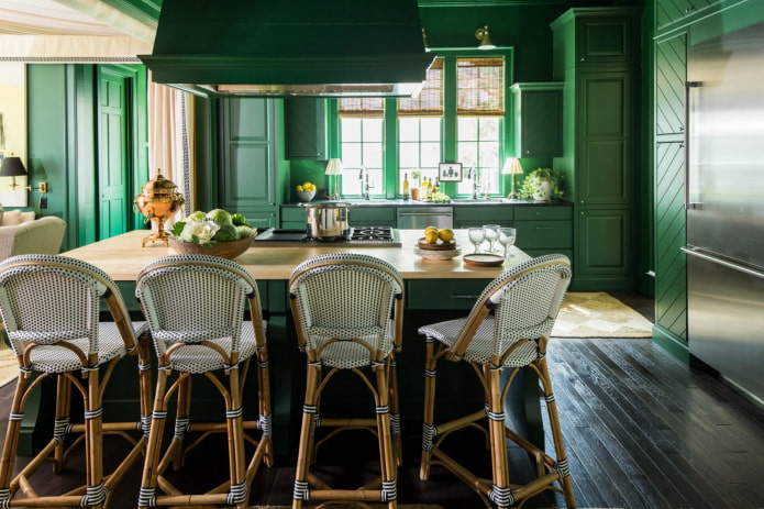 groene keuken in huis