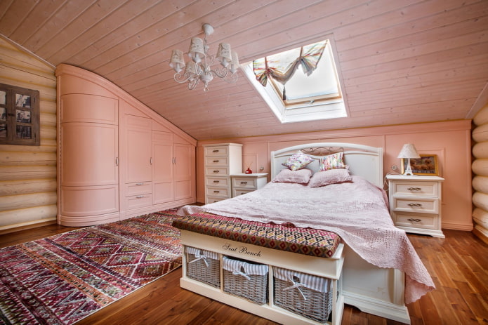 roze slaapkamer in provence stijl