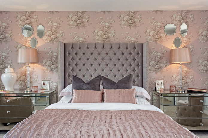 neoklassieke roze slaapkamer