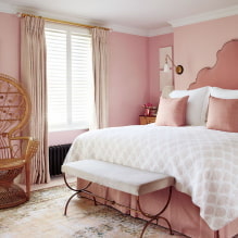 Roze slaapkamer: ontwerpkenmerken, mooie combinaties, echte foto's-3