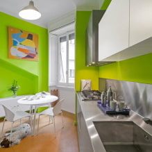 Šviesiai žalia virtuvė: deriniai, užuolaidų ir apdailos pasirinkimas, nuotraukų pasirinkimas-7