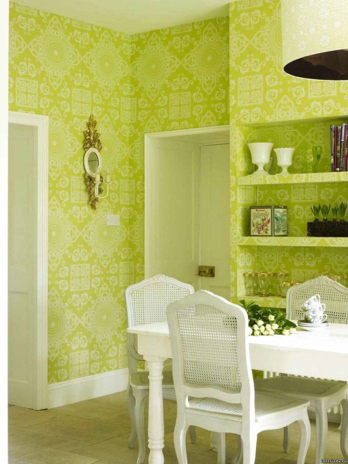 pareti in colore verde chiaro