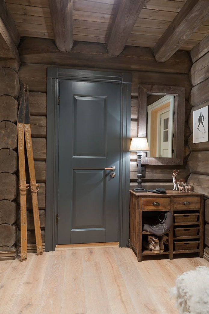 faház stílusú ajtó szürke színben