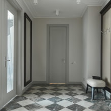דלתות אפורות בפנים: סוגים, חומרים, גוונים, עיצוב, שילוב עם הרצפה, קירות -5