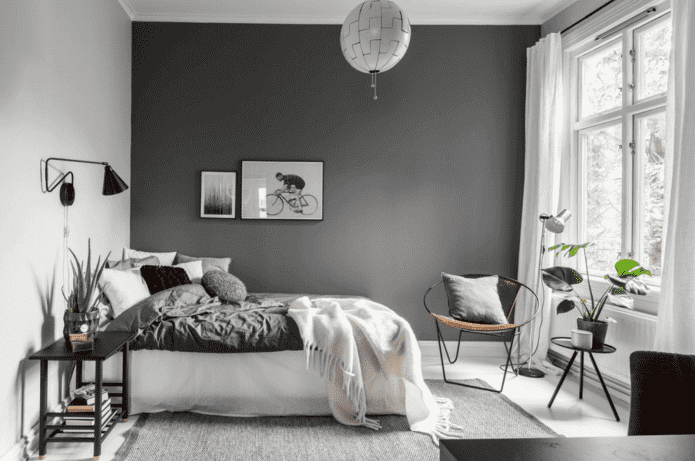 interior design nei colori grigio e bianco