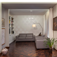 インテリアの灰色のソファ：タイプ、写真、デザイン、壁紙との組み合わせ、カーテン、装飾-8