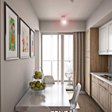 Zavjese za kuhinju s balkonskim vratima - moderne mogućnosti dizajna -5