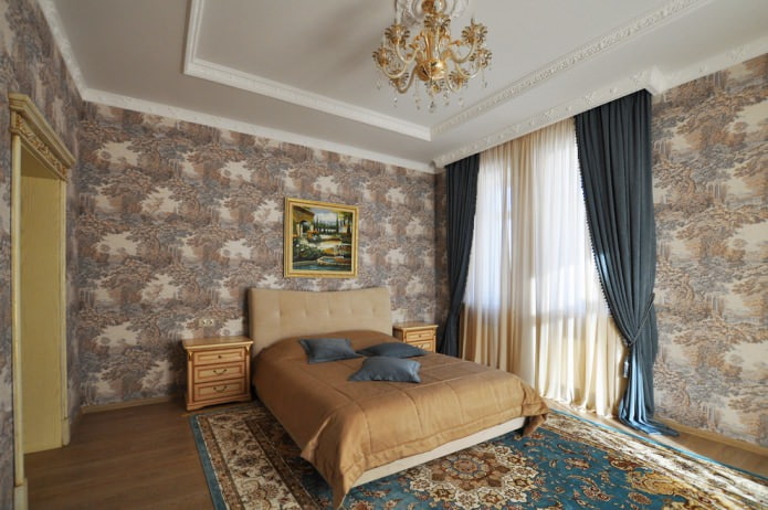 tende in camera da letto in stile classico