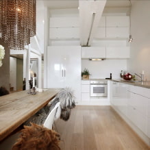 סגנון סקנדינבי בפנים המטבח: יצירת עיצוב -3 נעים