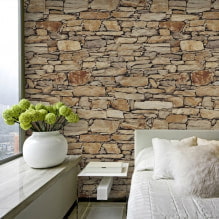 モダンな石のような壁紙：機能、種類、デザイン、色、写真-0