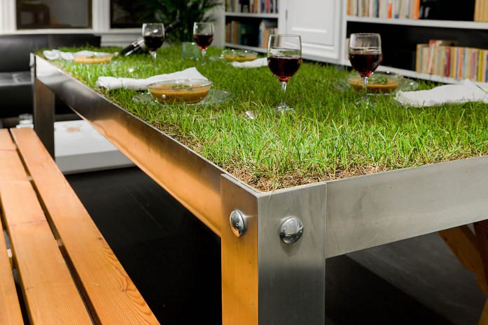 tavolo da pranzo in stile ecologico