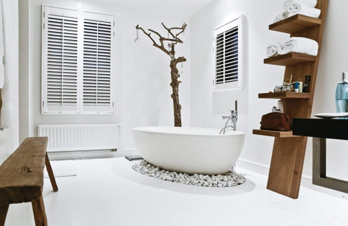 Interno del bagno in stile ecologico