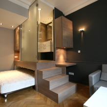 Hálószoba és nappali egy szobában: példák a zónákra és a tervezésre-1