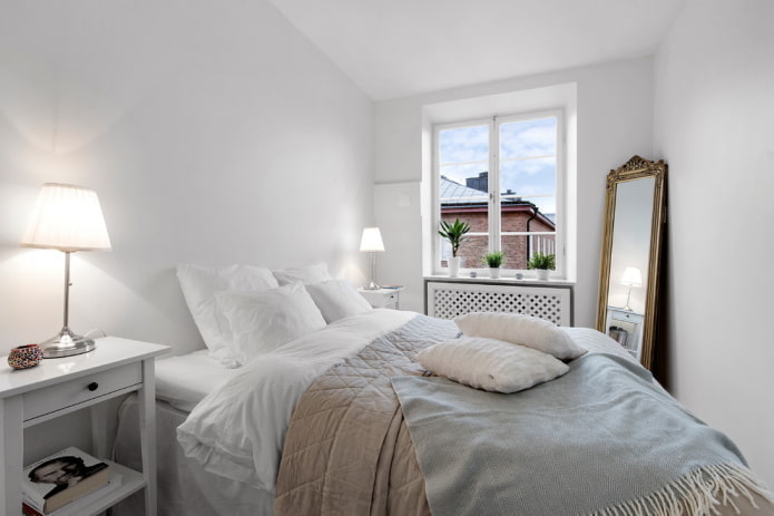 עיצוב חדר שינה בצבעים לבנים