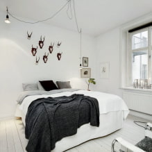 חדר שינה בגוונים לבנים: צילום בפנים, דוגמאות עיצוב -5
