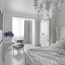 חדר שינה בגוונים לבנים: צילום בפנים, דוגמאות עיצוב -1