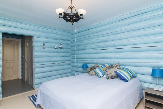 kék hálószoba belsőépítészet