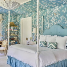 Hálószoba kék tónusokkal: tervezési jellemzők, színkombinációk, tervezési ötletek-8