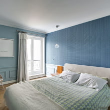 Hálószoba kék tónusokkal: tervezési jellemzők, színkombinációk, tervezési ötletek-7