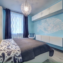 Hálószoba kék tónusokkal: tervezési jellemzők, színkombinációk, tervezési ötletek-4