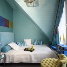 Hálószoba kék tónusokkal: tervezési jellemzők, színkombinációk, tervezési ötletek-3