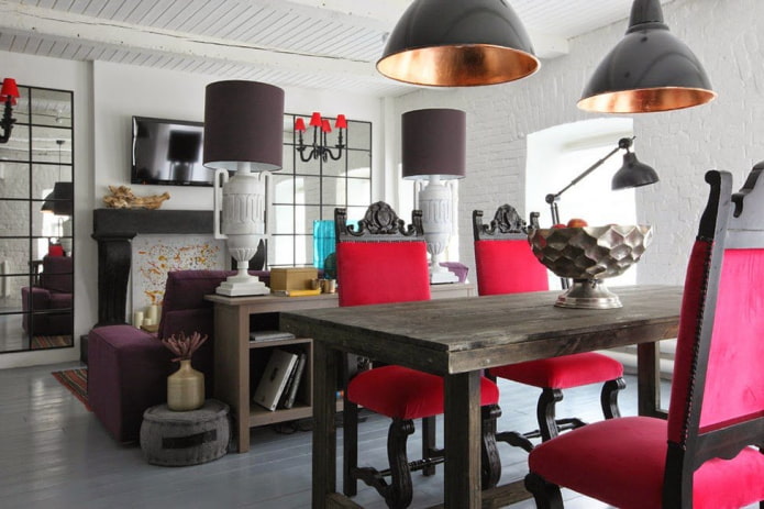 verlichting in het interieur in eclectische stijl