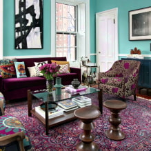 Eclectische stijl in het interieur: keuze uit kleuren, afwerkingen, meubels, textiel, verlichting en decor-3