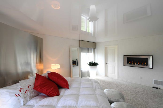 pareti bianche e pavimento in camera da letto