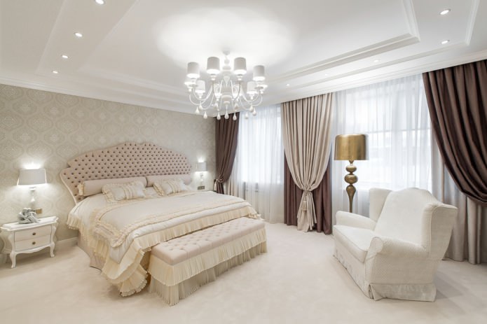 pareti e pavimento beige in camera da letto