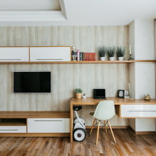 TV na zidu: izbor mjesta, dizajna, boje, zidnog dekora oko ekrana-0