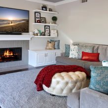 暖炉の上のテレビ：景色、場所の選択、さまざまなスタイルの例-0