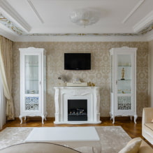 Televizorius gyvenamajame kambaryje: nuotrauka, vietos pasirinkimas, sienų dizaino galimybės salėje aplink TV-2