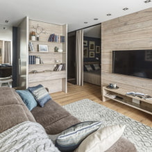 Televizorius gyvenamajame kambaryje: nuotrauka, vietos pasirinkimas, sienų dizaino variantai salėje aplink TV-0