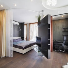 寝室のテレビ：場所のオプション、デザイン、さまざまなインテリアスタイルの写真-5