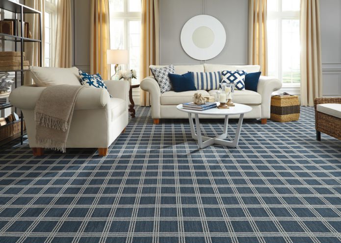 Donkerblauw tapijt