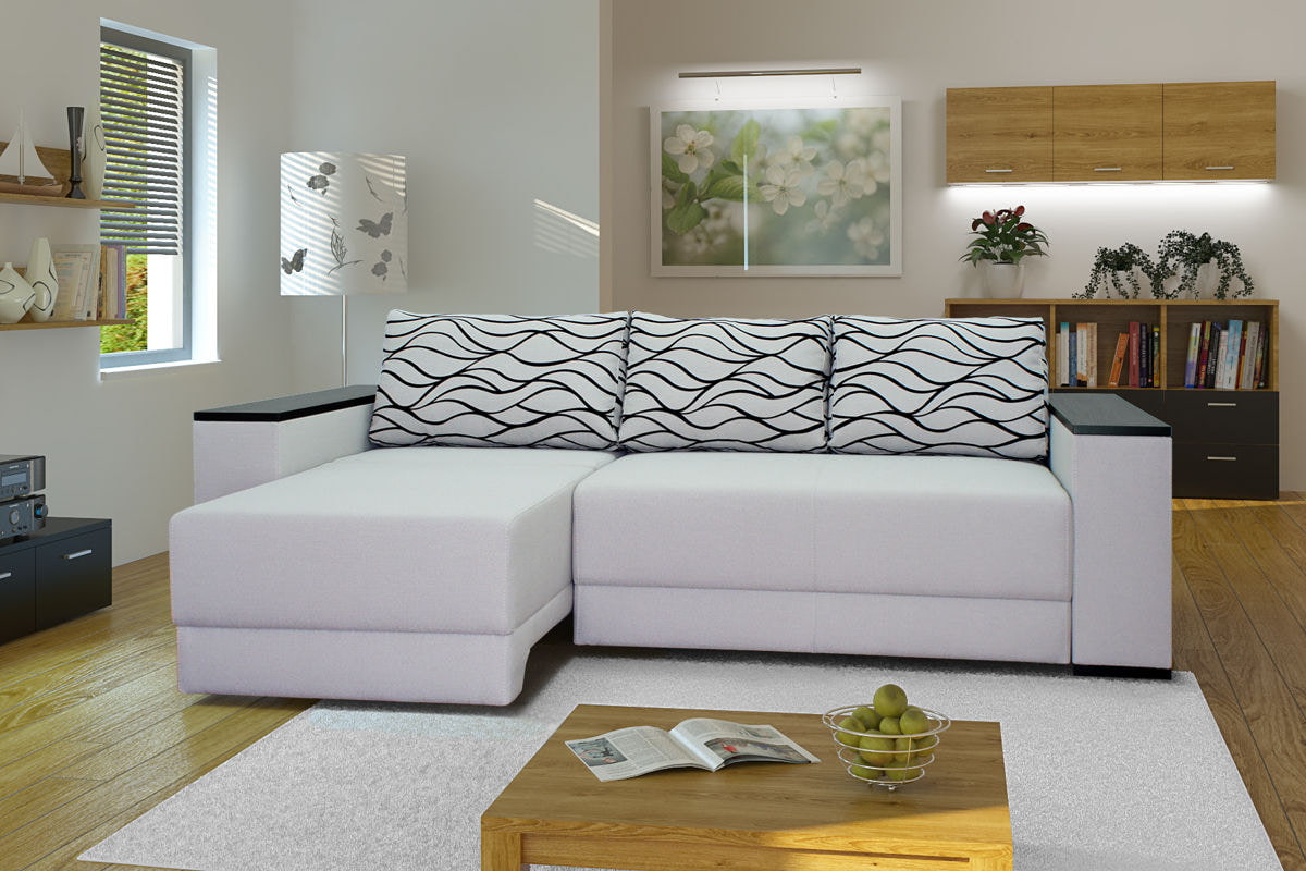 raštuota sofa