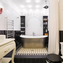 Klasikinio stiliaus vonios kambarys: apdailos pasirinkimas, baldai, santechnika, dekoras, apšvietimas-4
