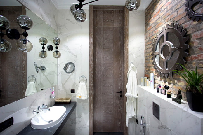 fürdőszoba díszítése loft stílusban