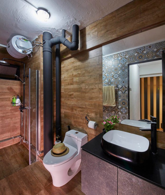 fürdőszoba díszítése loft stílusban