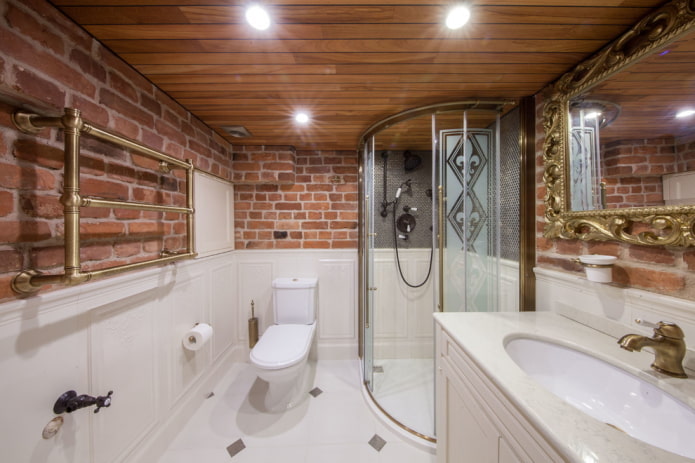 loft stílusú fürdőszobai dekoráció