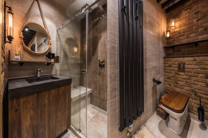 loft stílusú fürdőszobabútor